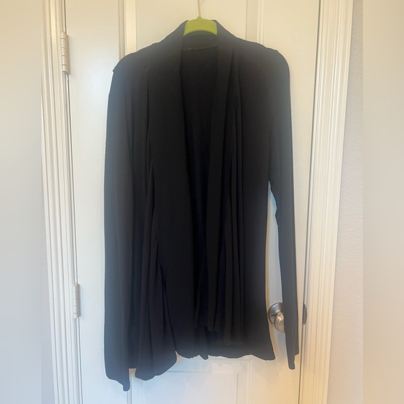 Sweaters - Black Open Front Long Sleeve Cardigan – Size L